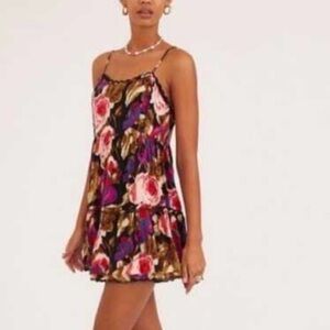 Urban Outfitters Floral Tiered Babydoll Dress spaghetti strap  Size medium